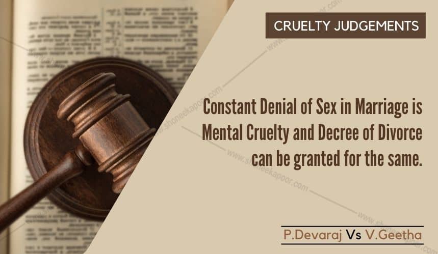859px x 499px - Constant Denial of Sex is Mental Cruelty Fit for Divorce